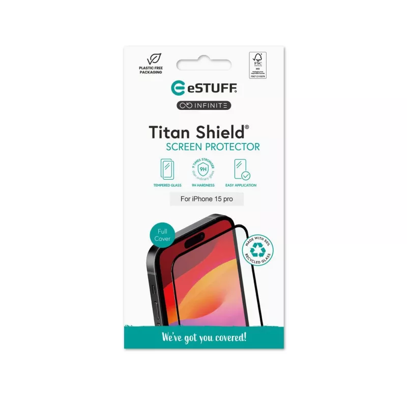 eSTUFF ES501406 apsauginis stiklas iPhone 15 Pro (6,1 inch) skaidrus, 1 vnt.