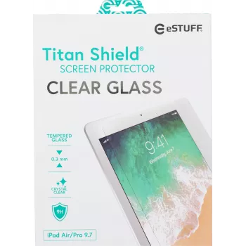 eSTUFF TITAN SHIELD® grūdinto stiklo ekrano apsauga, skirta iPad 9.7 colio (visi modeliai) – permatoma