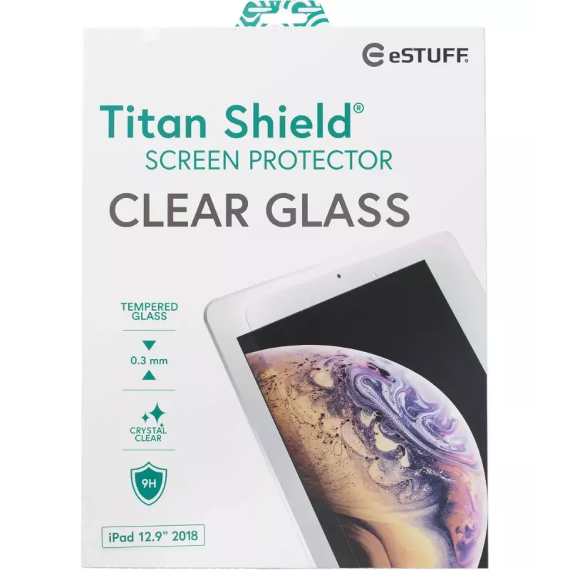 eSTUFF ES503410 apsauginis stiklas planšetei, skaidrus, Apple, 1 vnt.