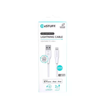 Lightning laidas eSTUFF ES601270 2 m baltas 2,4 A