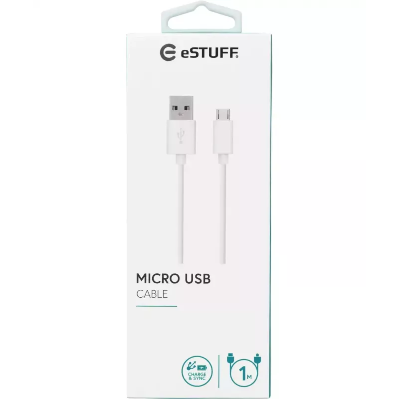 eSTUFF ES603007 USB laidas USB 2.0 1 m USB A Micro-USB B Baltas