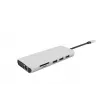 eSTUFF ES623009 12-in-1 USB-C stotelė USB 3.2 Gen 1 pilka