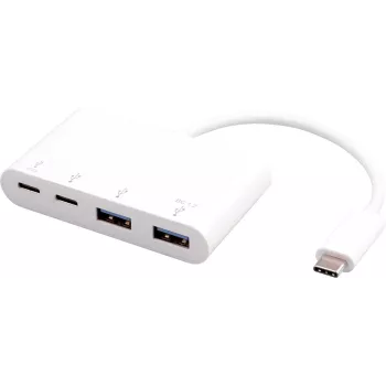 USB šakotuvas eSTUFF USB-C į 2 x USB 3.0 ir 2 x USB-C 3.1 10000 Mbit/s baltas