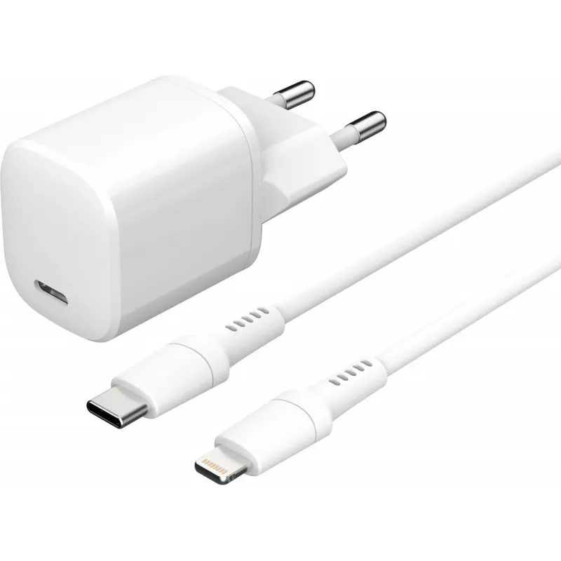 Mobiliojo įrenginio įkroviklis eSTUFF ES637500 12V USB Type-C 1,5m Baltas
