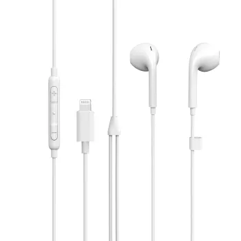 eSTUFF Ausinės In-ear Apple įrenginiams, Laidinės, Skambučiai/Muzika, 90 g, Baltos
