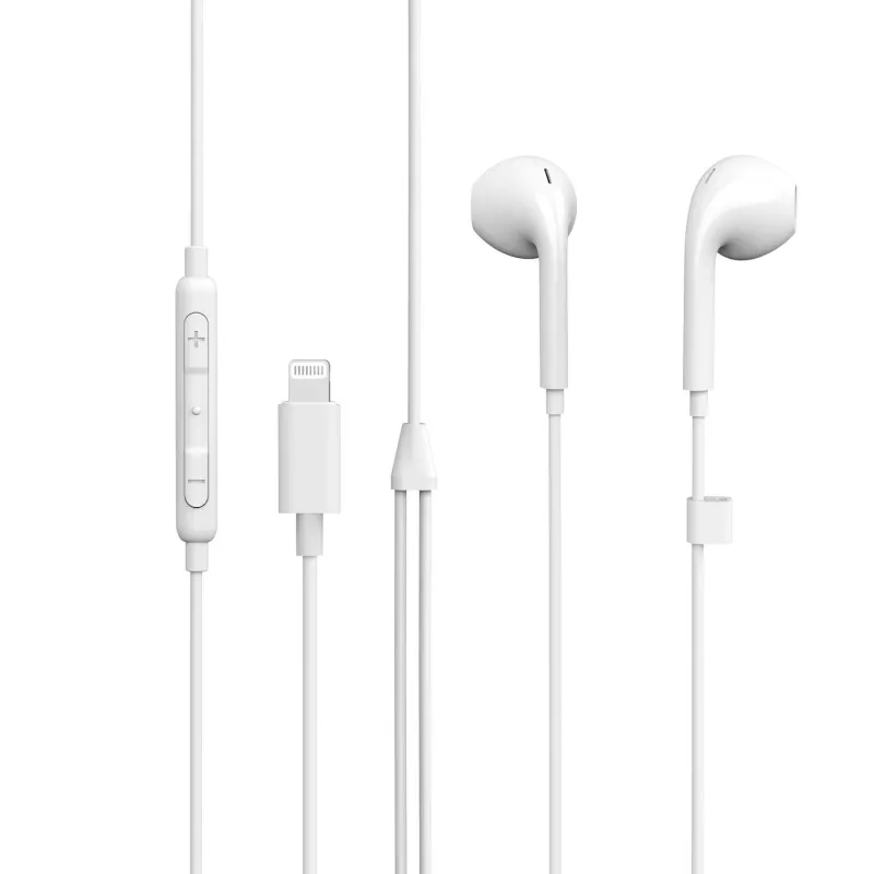 eSTUFF Ausinės In-ear Apple įrenginiams, Laidinės, Skambučiai/Muzika, 90 g, Baltos