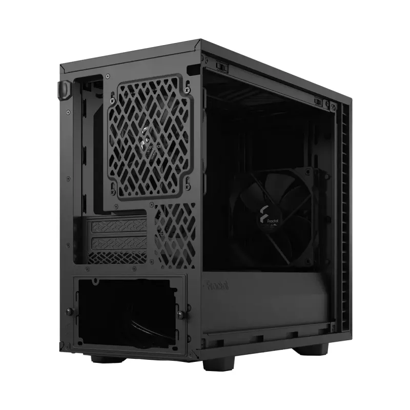 PC korpusas Fractal Design Define 7 Nano Black — Mini-ITX/Mini-DTX, ATX maitinimo šaltinis, grūdintas stiklas, 205×399×361 mm
