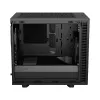 PC korpusas Fractal Design Define 7 Nano Black — Mini-ITX/Mini-DTX, ATX maitinimo šaltinis, grūdintas stiklas, 205×399×361 mm