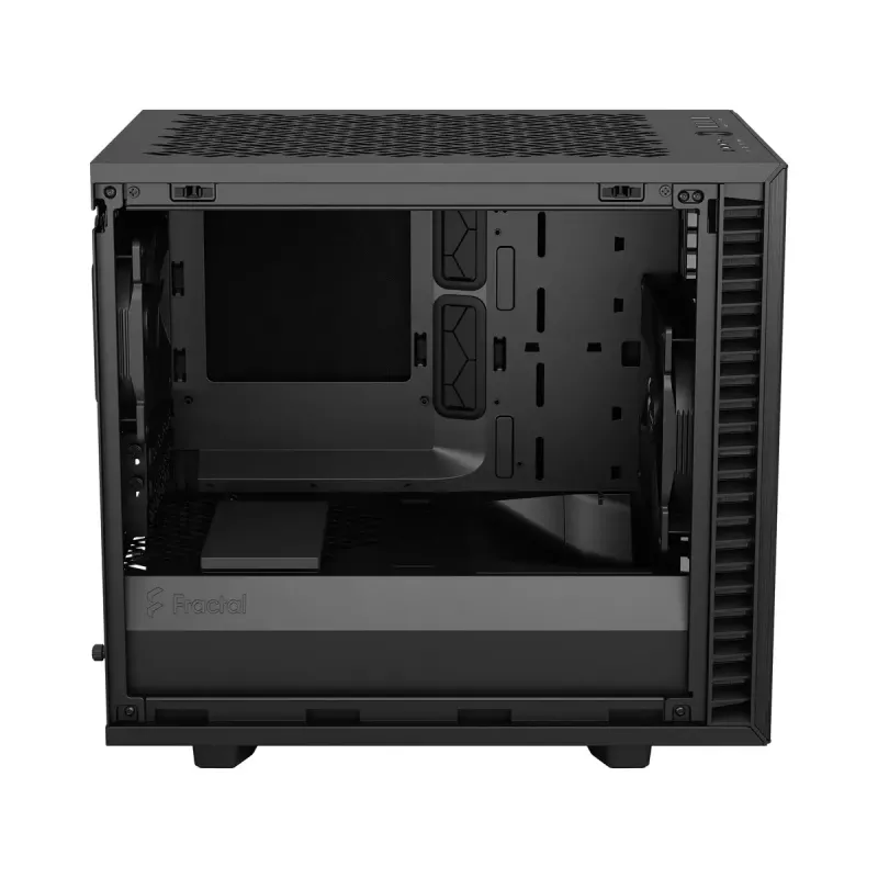 PC korpusas Fractal Design Define 7 Nano Black — Mini-ITX/Mini-DTX, ATX maitinimo šaltinis, grūdintas stiklas, 205×399×361 mm