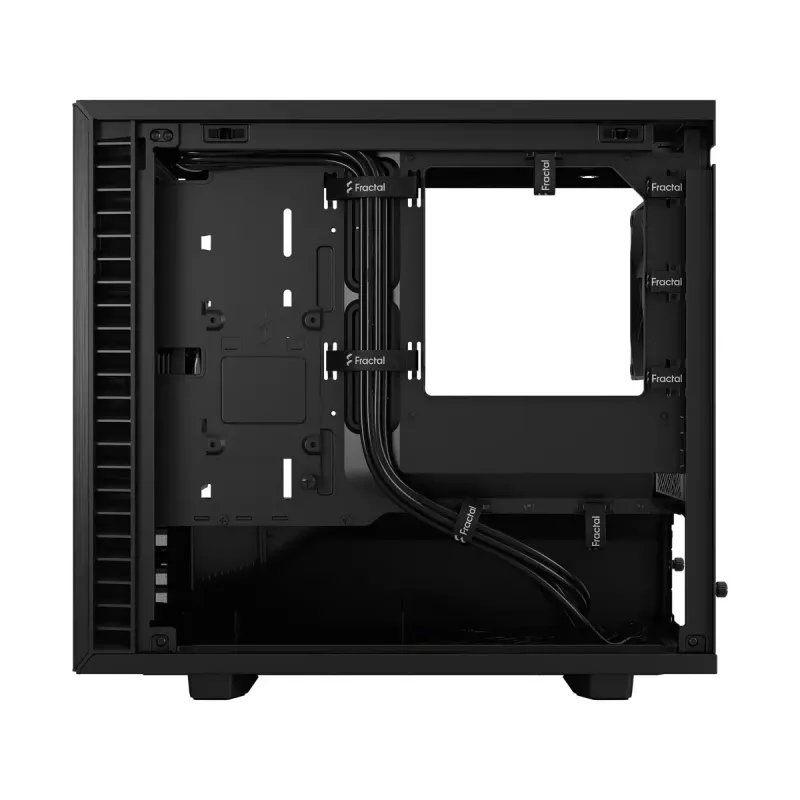 PC korpusas Fractal Design Define 7 Nano Black — Mini-ITX/Mini-DTX, ATX maitinimo šaltinis, grūdintas stiklas, 205×399×361 mm