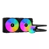Skysčio aušintuvas CPU Fractal Design Lumen S28 v2 RGB — 140 mm ventiliatoriai, 500–1700 RPM, juodas