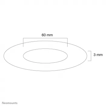 Neomounts FPMA-CRS6 lubų gaubtas – 60 mm, sidabrinis, plastikinis