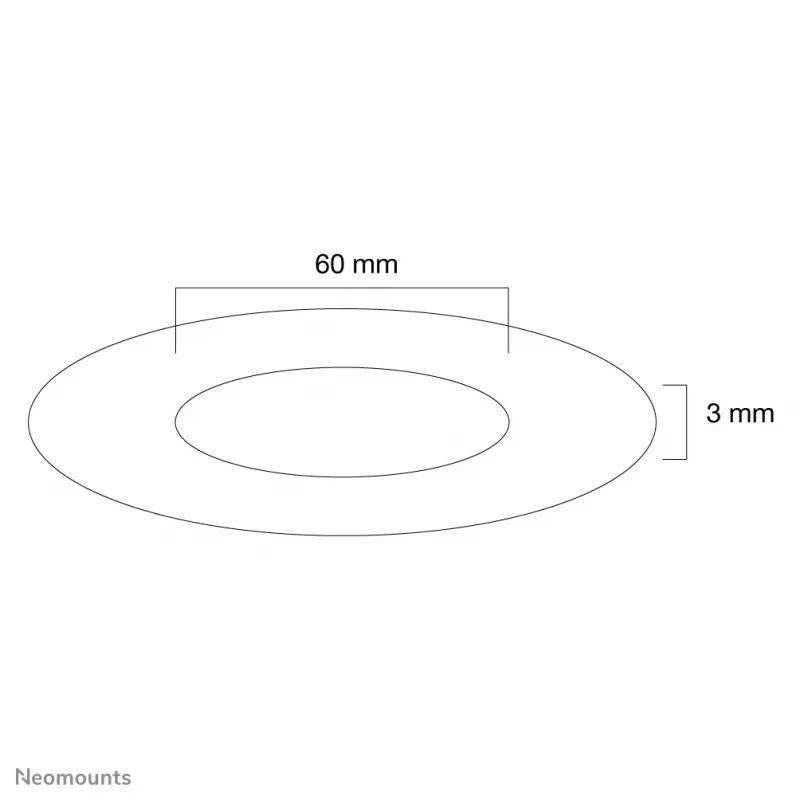 Neomounts FPMA-CRS6 lubų gaubtas – 60 mm, sidabrinis, plastikinis