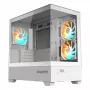 GIGABYTE C201 PANORAMIC ICE korpusas - Mid Tower, m-ATX, 360mm radiatoriaus palaikymas, 3 iš anksto sumontuoti ventiliatoriai, USB 3.0, RGB Fusion palaikymas