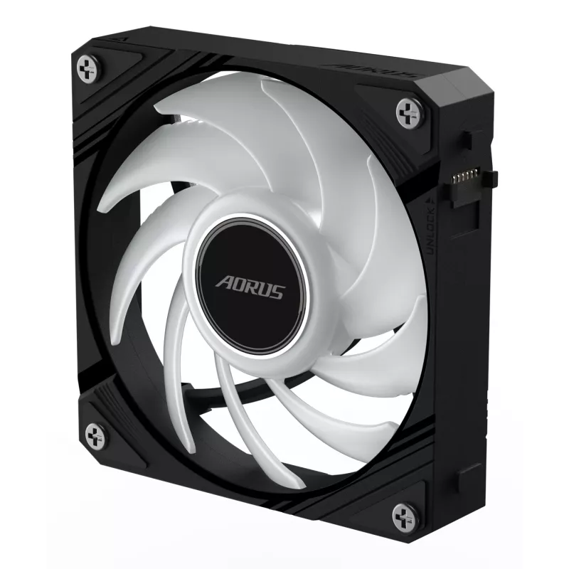 All-in-one skysčio aušintuvas GIGABYTE AORUS EZ CHAIN FAN 120 12 cm Juodas