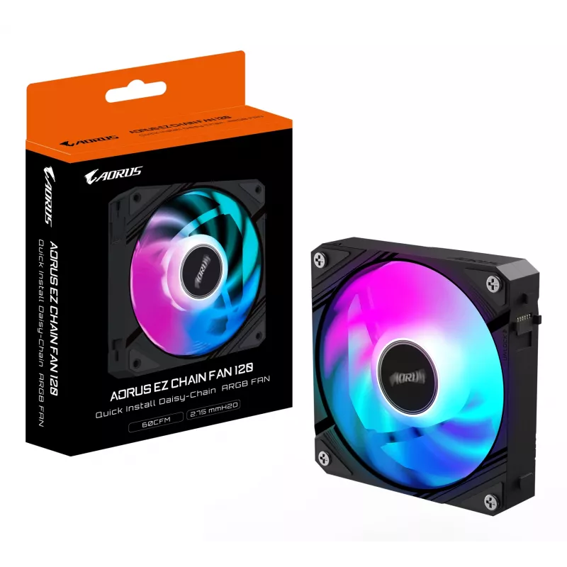 All-in-one skysčio aušintuvas GIGABYTE AORUS EZ CHAIN FAN 120 12 cm Juodas