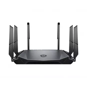 MSI RadiX AX6600 WiFi 6 Tri-Band belaidis maršrutizatorius Gigabit Ethernet Tri-band (2.4 GHz / 5 GHz / 5 GHz) Juodas