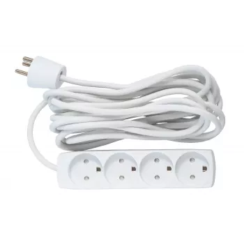 MicroConnect GRU00450WDK ilginimo laidas 5 m 4 kištukiniai lizdai Baltas