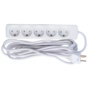 Prailginimo laidas Microconnect GRU0055WDK 5m 5 kištukinių lizdų vidaus naudojimui baltas