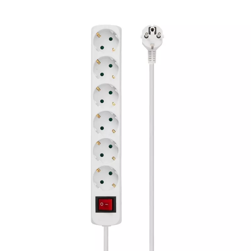 Microconnect GRU00610W ilgintuvas 10 m 6 kištukiniai lizdai Baltas