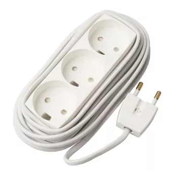 Prailginimo laidas Microconnect GRUELU3H050 5m 3 kištukiniai lizdai baltas