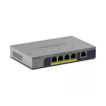 Nevaldomas 5 prievadų PoE perjungiklis Netgear GS105P 1Gb Ethernet su Power over Ethernet (GS105P-300EUS)
