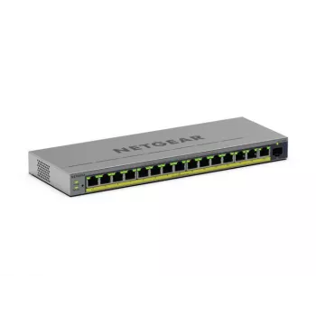 Valdomas L2/L3 Gigabit Ethernet PoE jungiklis Netgear GS116EPP — 16x RJ-45 10/100/1000, 1x SFP, 8000 MAC adresų, Pilka