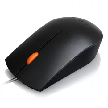 Laidinė USB Type-A optinė ambidekstrinė pelė Lenovo GX30M39704 – 1600 DPI, 3 mygtukai, 1,8 m laidas, juoda