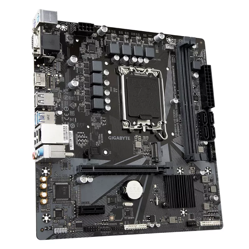 GIGABYTE H610M H V2 DDR4 pagrindinė plokštė – palaiko Intel Core 14-os kartos procesorius, 6+1+1 hibridinis skaitmeninis VRM, iki 3200MHz DDR4 (OC), 1xPCIe 3.0 M.2, GbE LAN, USB 3.2 Gen 1