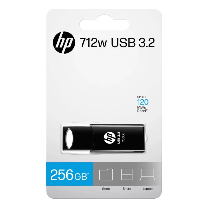 HP 712w USB atmintinė 256 GB USB Type-A 3.2 Gen 1 (3.1 Gen 1) Juoda