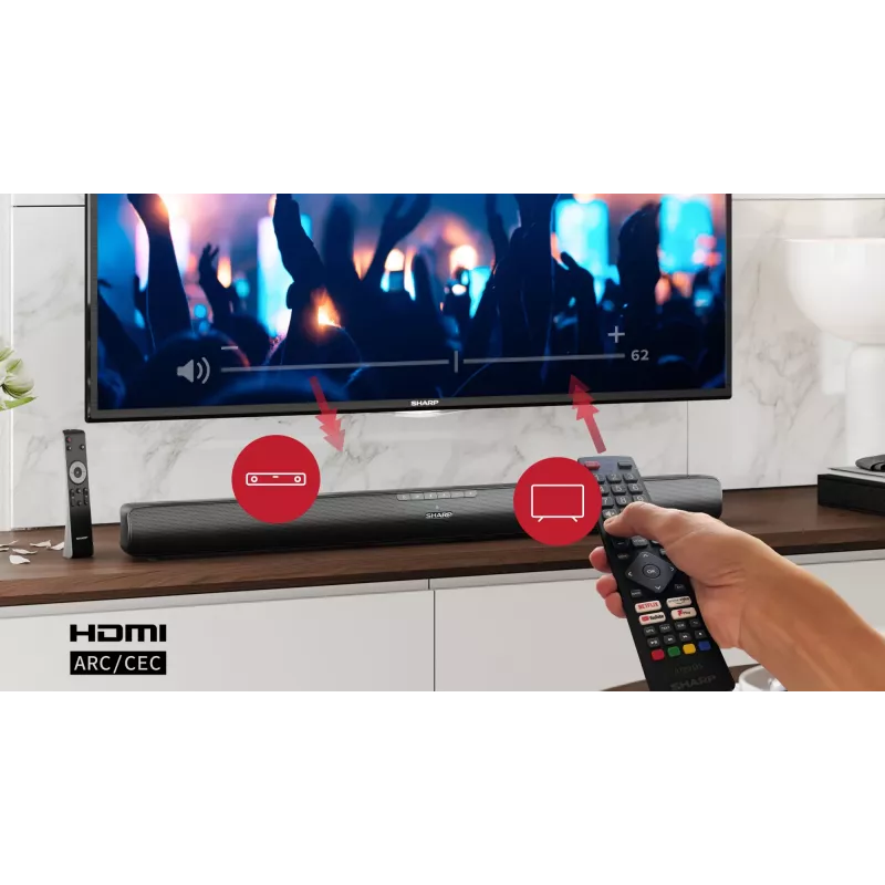 Sharp HT-SB100 garsiakalbių juosta juoda 2.0 kanalų 75 W