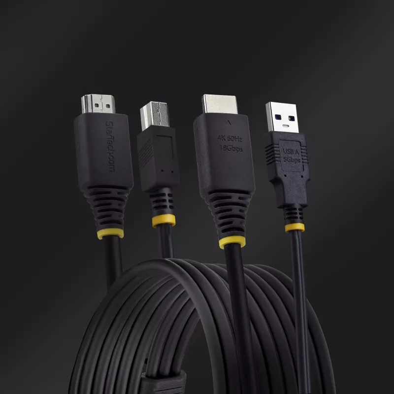 StarTech.com 1,8 m HDMI ir USB 5Gbps KVM kabelis, 4K 60Hz, HDMI 2.0 ir USB kombinuotas kabelis KVM jungikliams