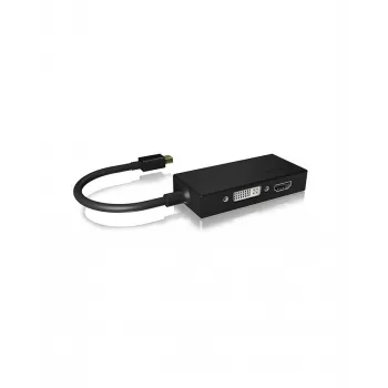ICY BOX IB-AC1032 Mini DisplayPort į DVI-D + VGA + HDMI adapteris, juodas