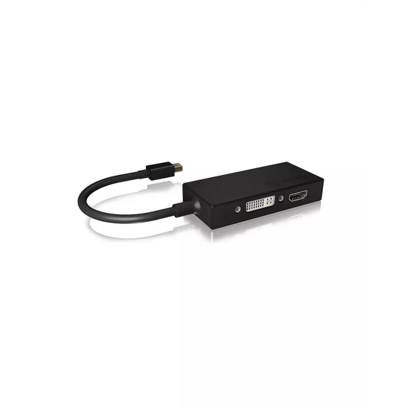 ICY BOX IB-AC1032 Mini DisplayPort į DVI-D + VGA + HDMI adapteris, juodas