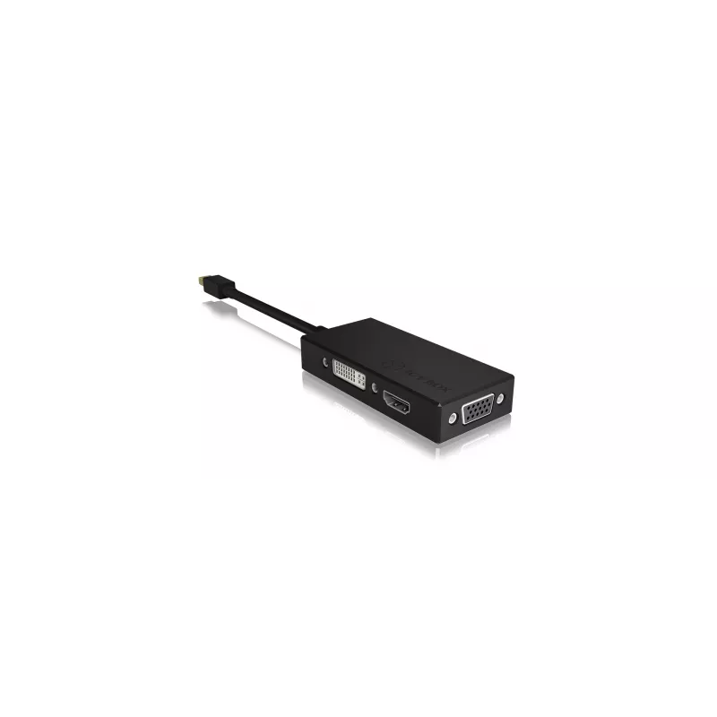 ICY BOX IB-AC1032 Mini DisplayPort į DVI-D + VGA + HDMI adapteris, juodas
