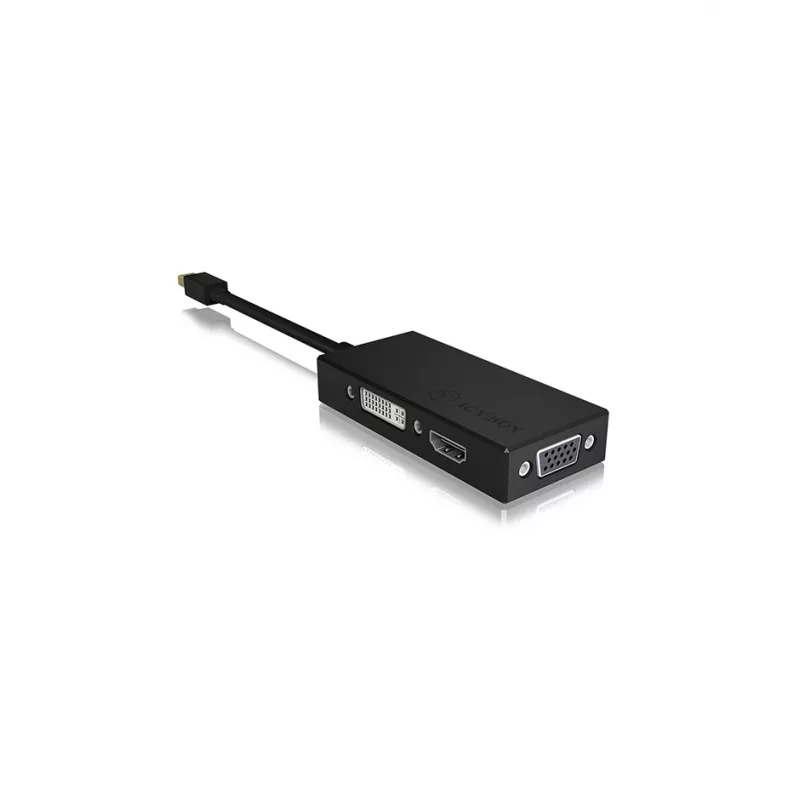 ICY BOX IB-AC1032 Mini DisplayPort į DVI-D + VGA + HDMI adapteris, juodas