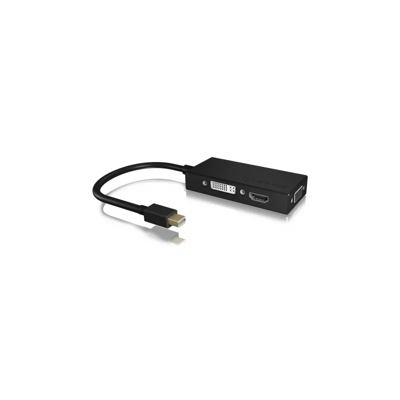 ICY BOX IB-AC1032 Mini DisplayPort į DVI-D + VGA + HDMI adapteris, juodas