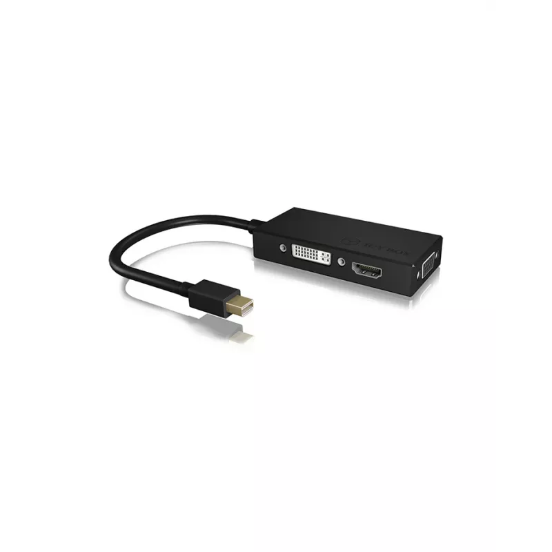 ICY BOX IB-AC1032 Mini DisplayPort į DVI-D + VGA + HDMI adapteris, juodas