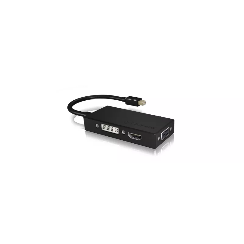 ICY BOX IB-AC1032 Mini DisplayPort į DVI-D + VGA + HDMI adapteris, juodas