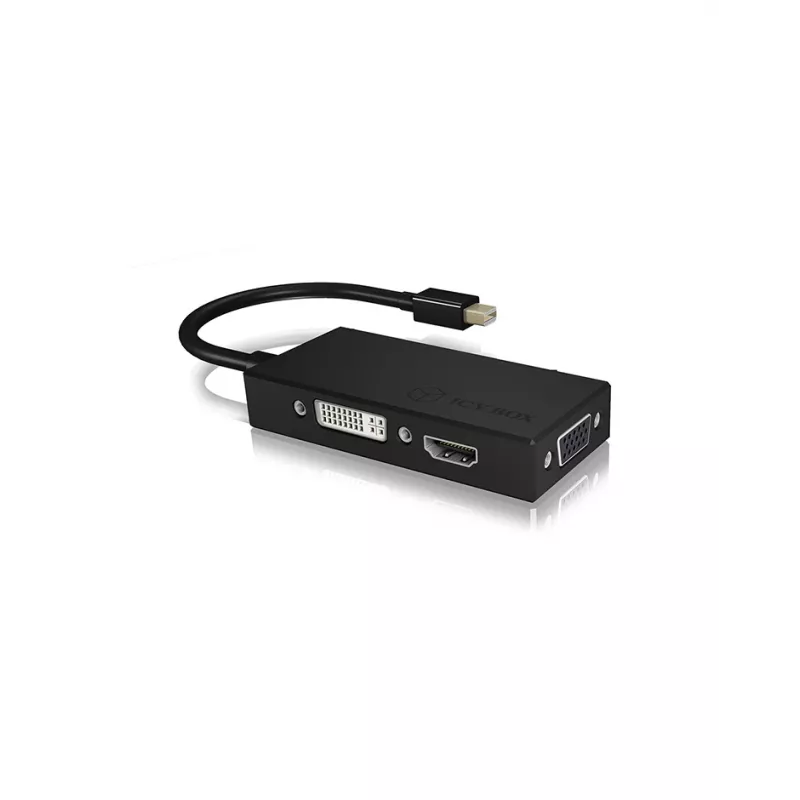 ICY BOX IB-AC1032 Mini DisplayPort į DVI-D + VGA + HDMI adapteris, juodas
