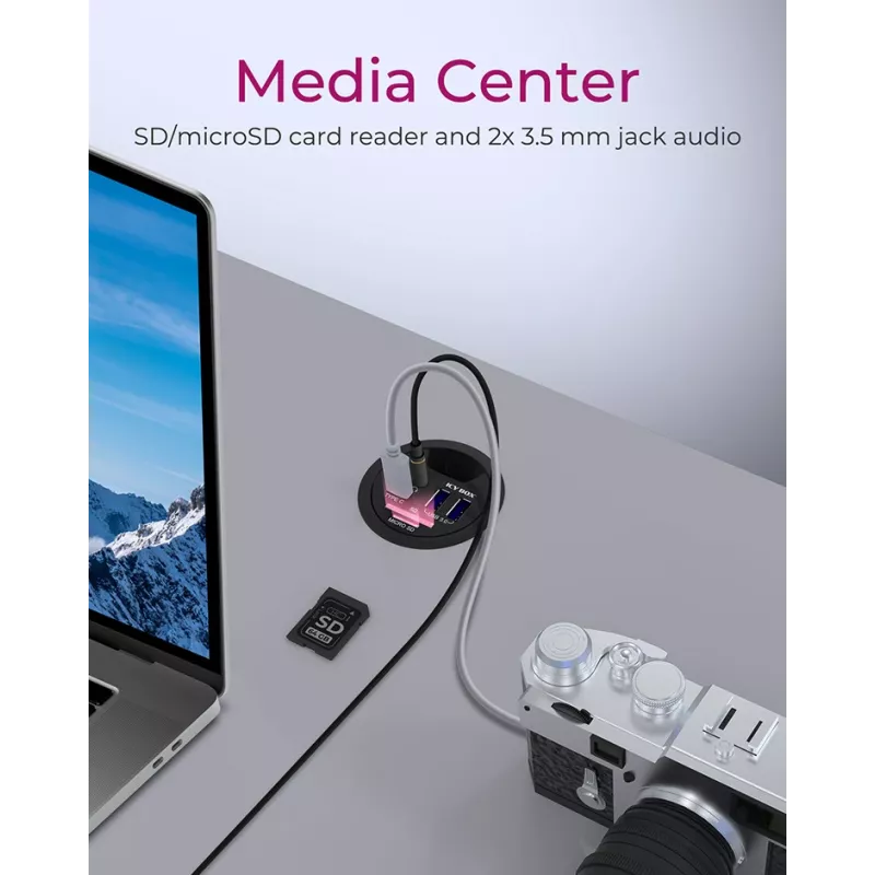 ICY BOX IB-HUB1404A USB 3.0 lizdų išplėtimo blokas, juodas