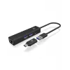 ICY BOX IB-HUB1439-LAN Laidinė USB 3.2 Gen 1 (3.1 Gen 1) Type-A jungtis Juoda