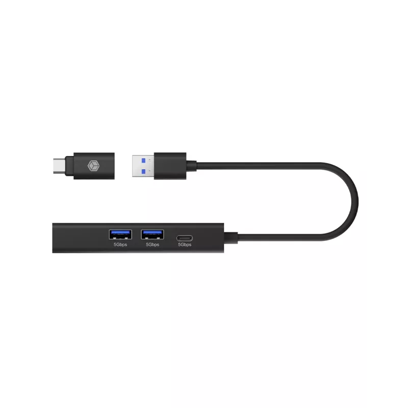 ICY BOX IB-HUB1439-LAN Laidinė USB 3.2 Gen 1 (3.1 Gen 1) Type-A jungtis Juoda