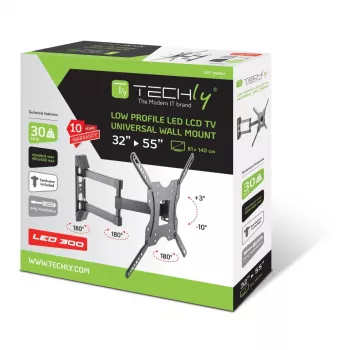 Techly ICA-PLB-136E TV laikiklis sieninis 32-55 colių juodas