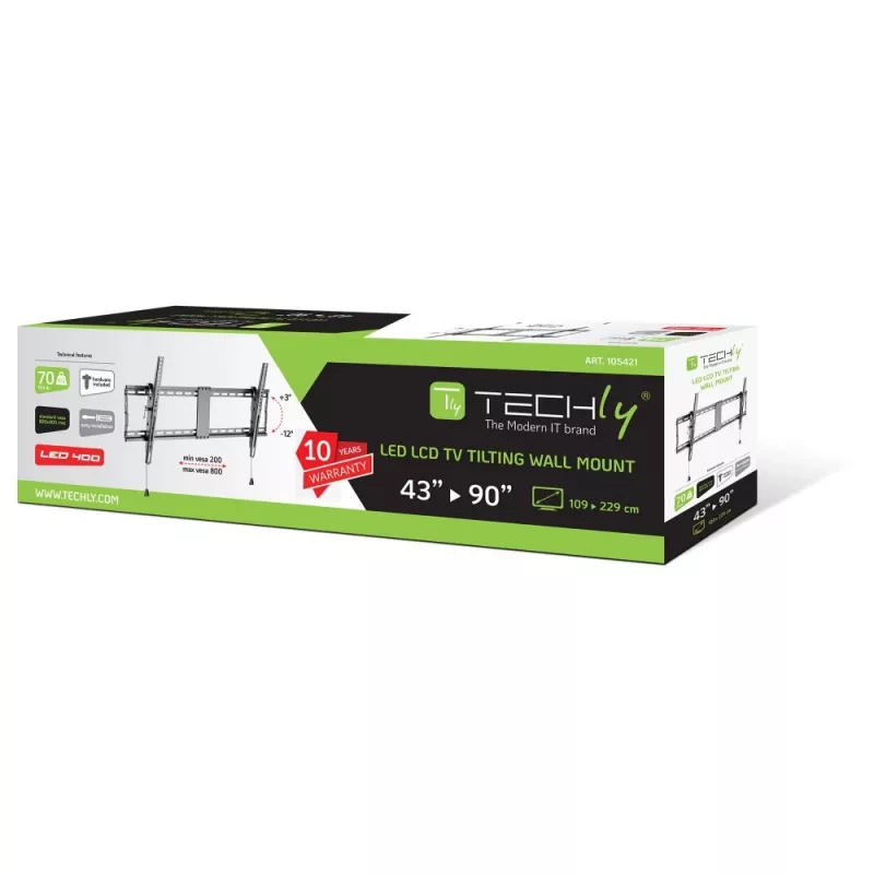 TV laikiklis Techly ICA-PLB 590 iki 90 colių (229 cm) juodas