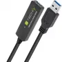 Techly ICUR30100G USB 3.2 Gen 1 laidas, USB A – USB A, 10 m, juodas