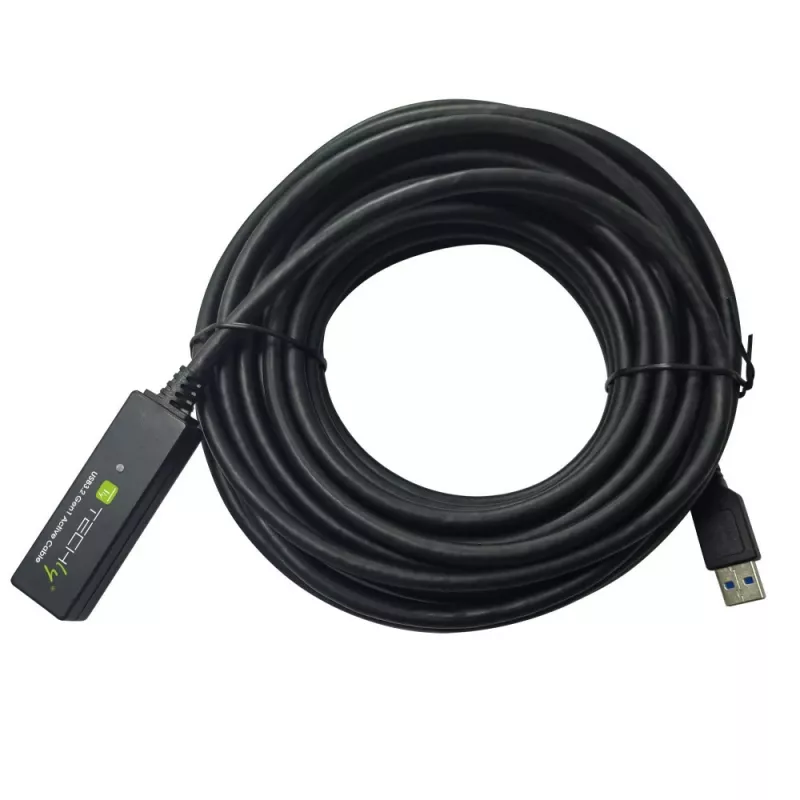 Techly ICUR30100G USB 3.2 Gen 1 laidas, USB A – USB A, 10 m, juodas
