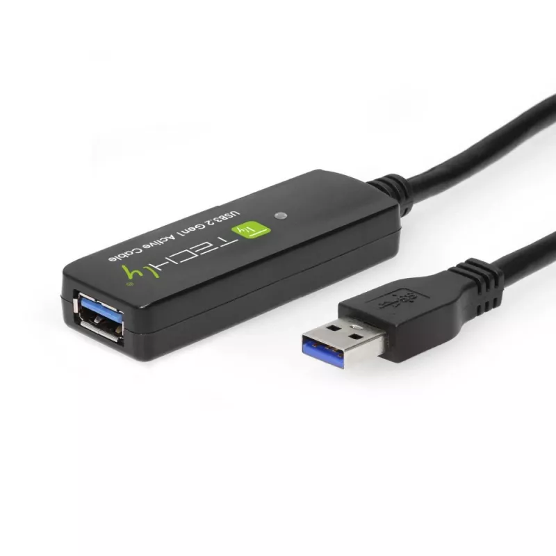 Techly ICUR30100G USB 3.2 Gen 1 laidas, USB A – USB A, 10 m, juodas