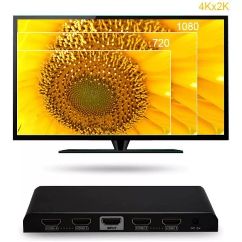 Techly Splitter HDMI 2.0 4K UHD 3D 4 krypčių