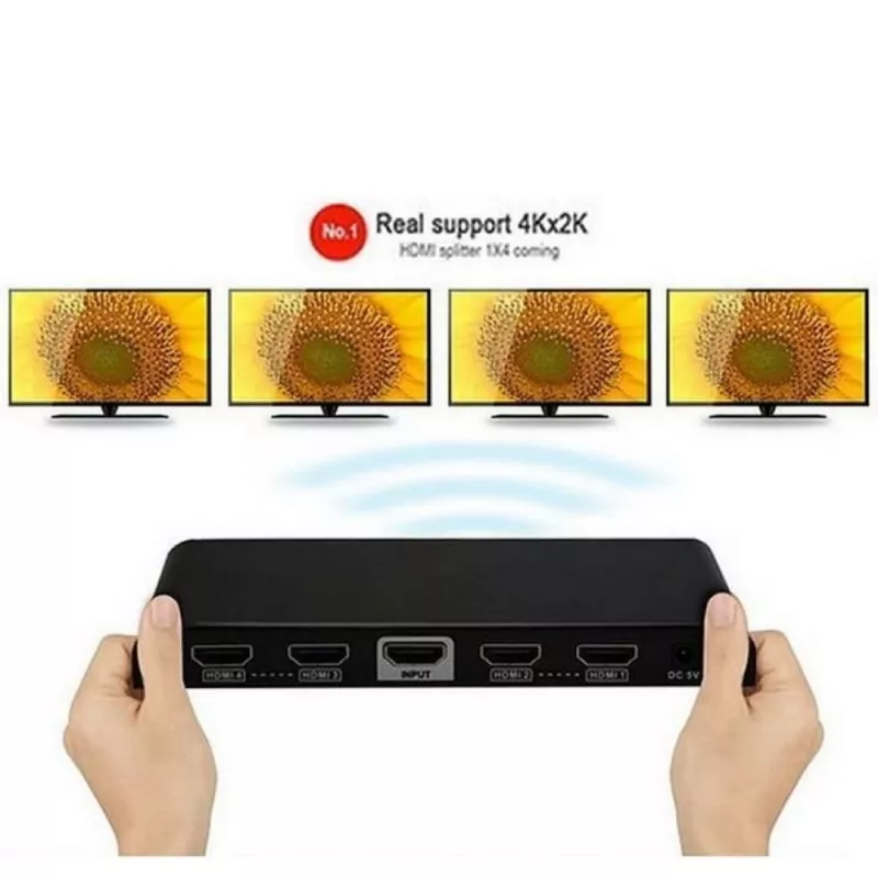 Techly Splitter HDMI 2.0 4K UHD 3D 4 krypčių